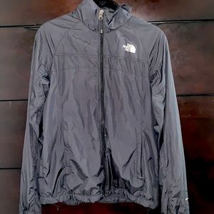 Black north face wind breaker, size small